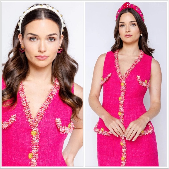 Endless Rose Dresses & Skirts - Endless Rose Pink Tweed Fringe Dress